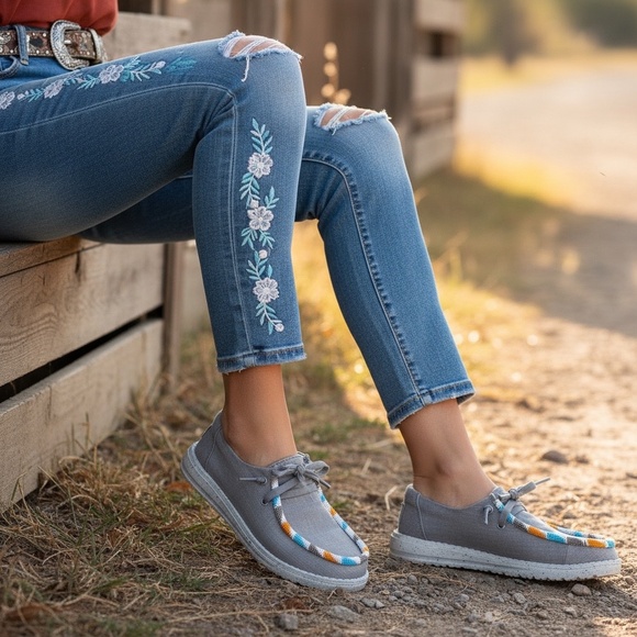 NEW IN BOX - WENDY HEY DUDE - HAND BEADED - SZ 7 - Picture 5 of 15